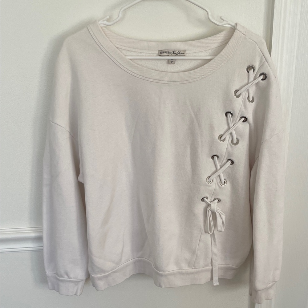 Express Off-White Cozy Sweatshirt